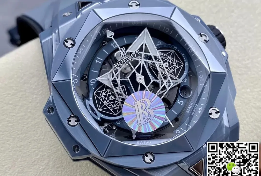 Hublot Big Bang Sang Bleu II 418.FX.8007.RX.MXM21 BB Factory 1:1 Best Edition Replica Watch Gray Ceramic Case